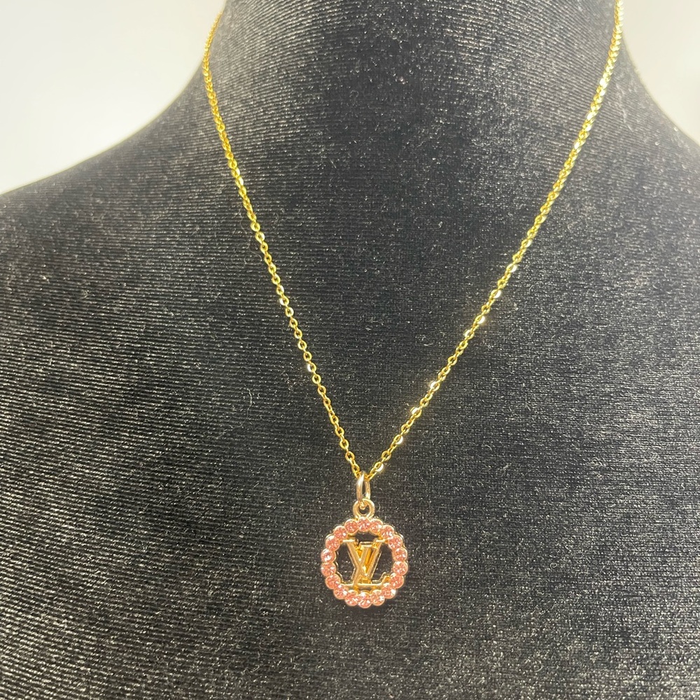 Louis Vuitton zipper pull - authentic- on 18” sterling silver chain